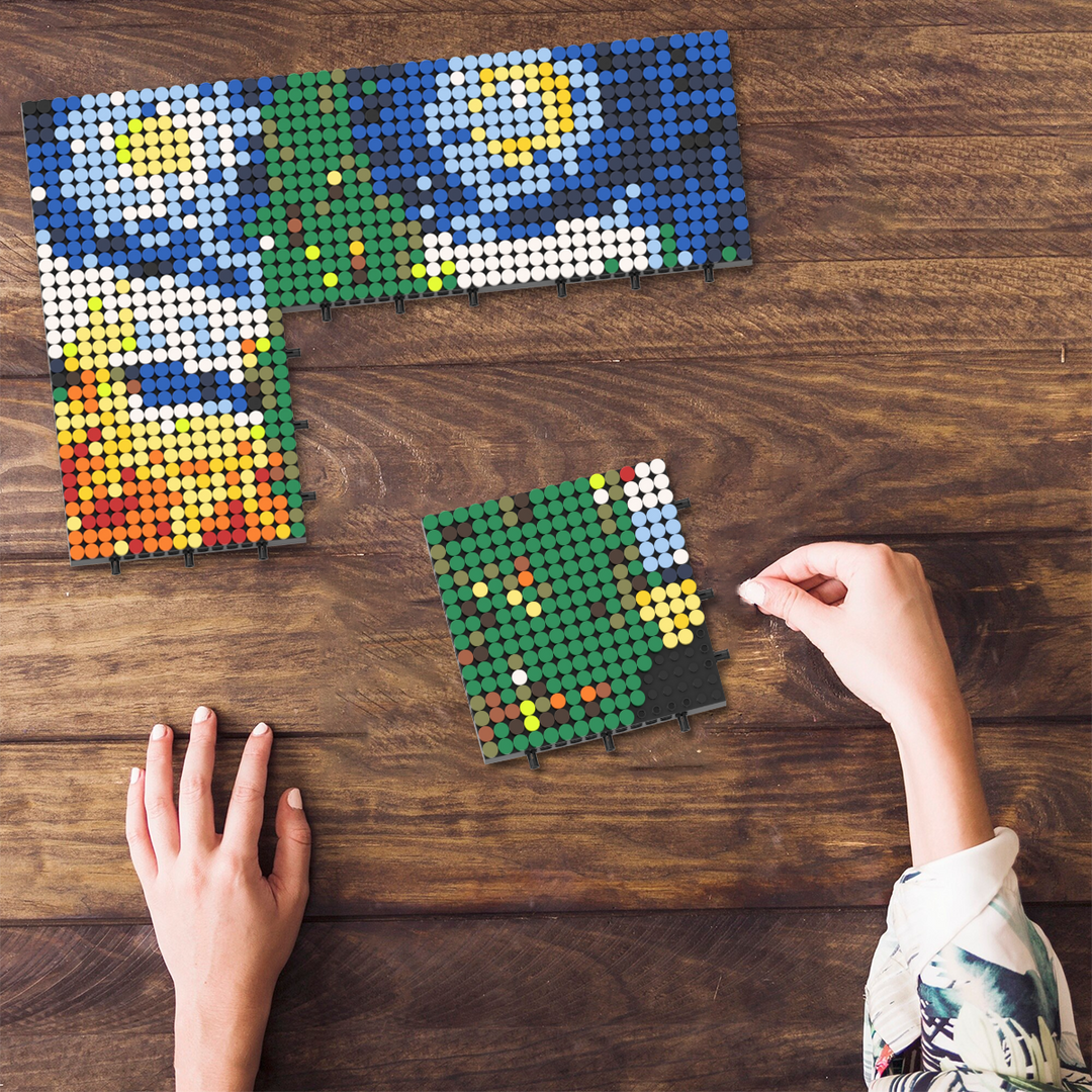 Pixel Brick Art Kit – Starry Road with Cypress