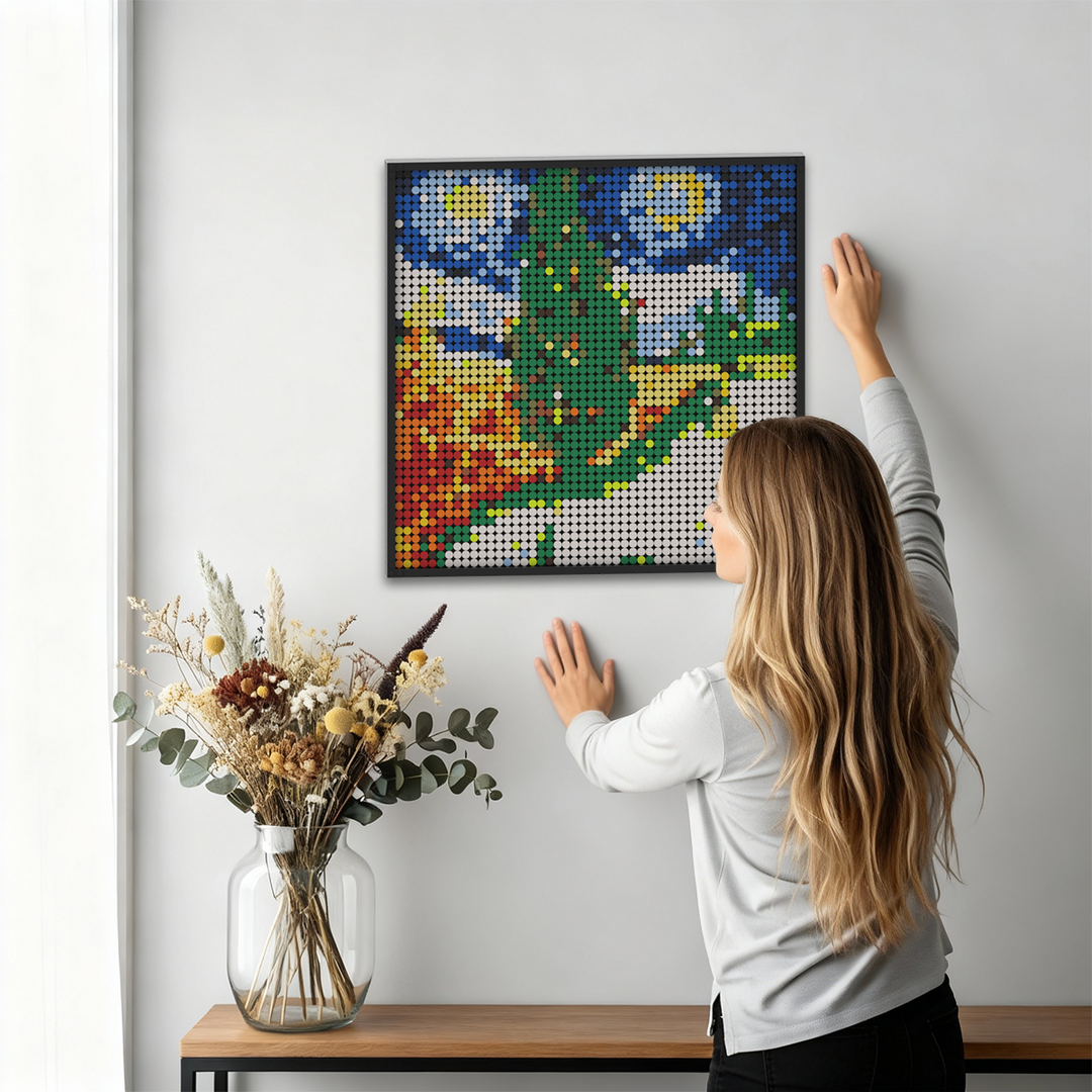 Pixel Brick Art Kit – Starry Road with Cypress