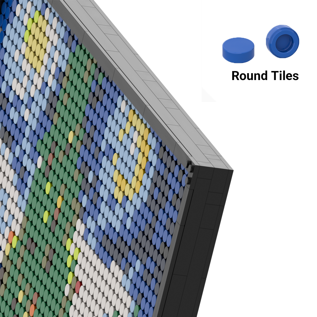 Pixel brick art kit – starry road with cypress