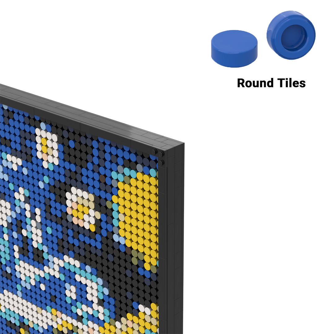Pixel Brick Art Kit – Starry Night Inspired by Van Gogh