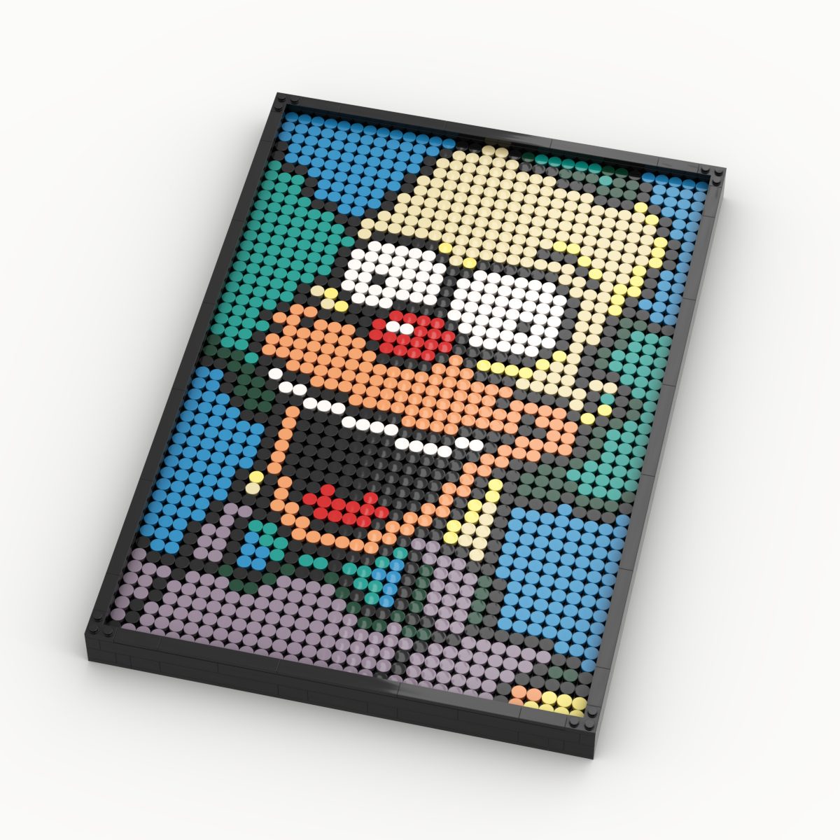 Krusty the clown in brick mosaic doopixel pixel art kit
