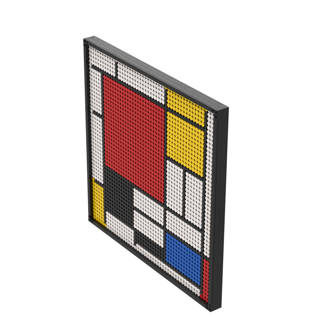 Pixel brick art kit   red, blue and yellow