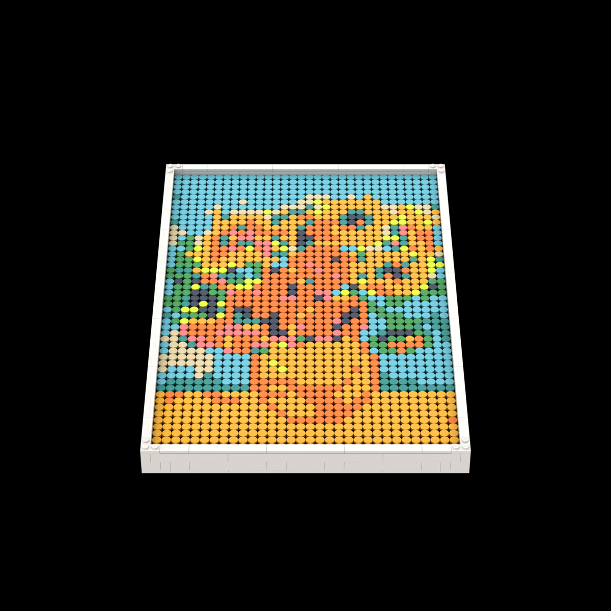 Pixel brick art kit – van gogh’s sunflowers